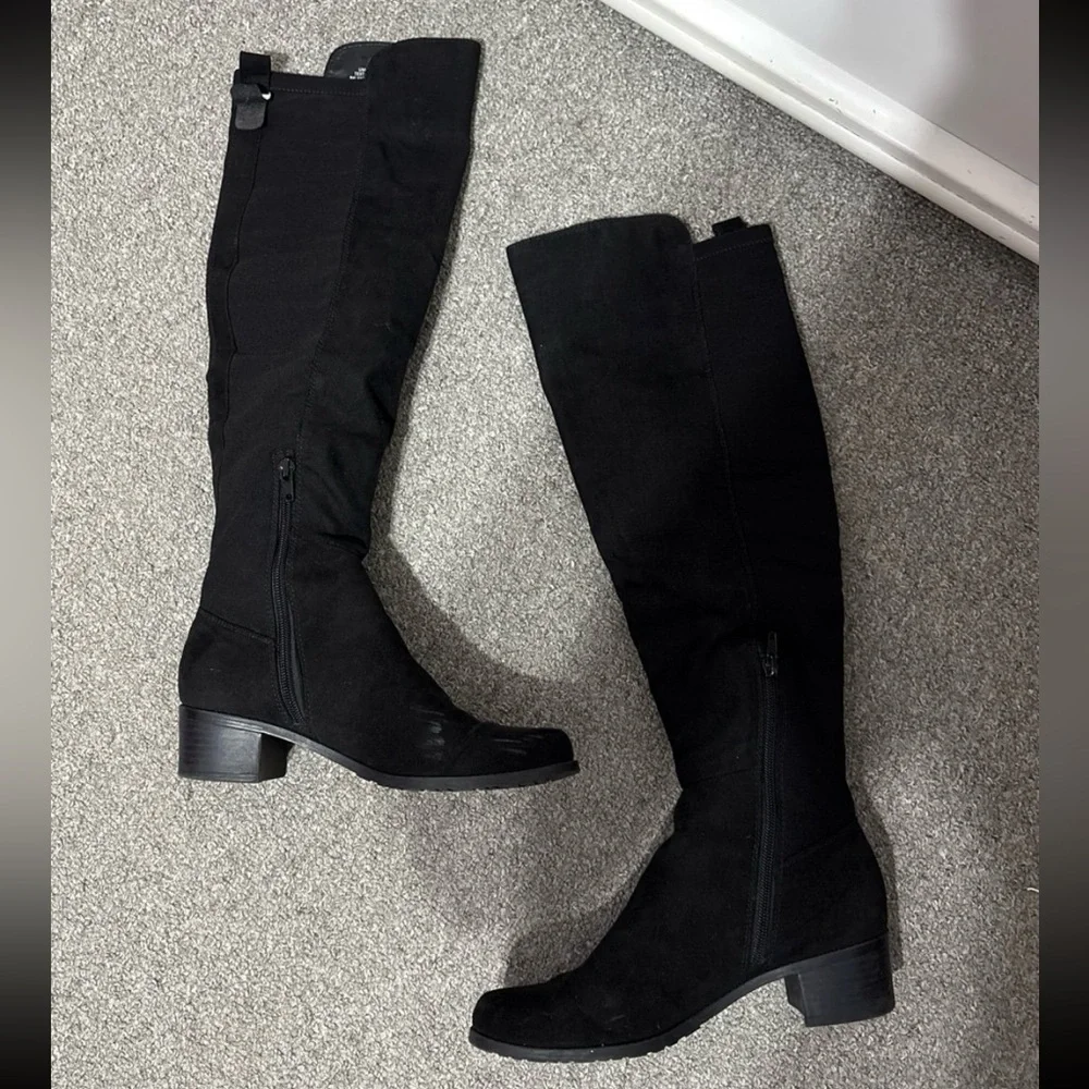 Unisa Black Knee High Boots